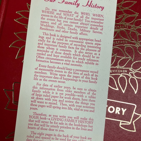Red and Gold Family History Book and old ledger - Picture 7 of 7